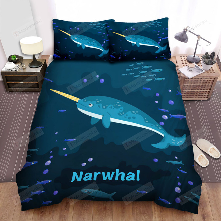The Wildlife - The Narwhal From The Ocean Bed Sheets Spread Duvet Cover Bedding Sets