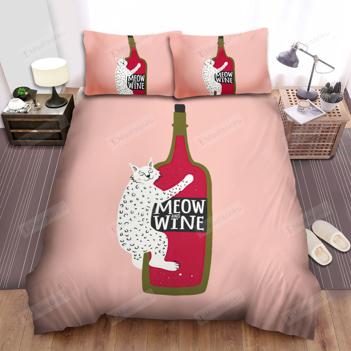 The Wildlife - My Love For My Lynx And Wine Bed Sheets Spread Duvet Cover Bedding Sets