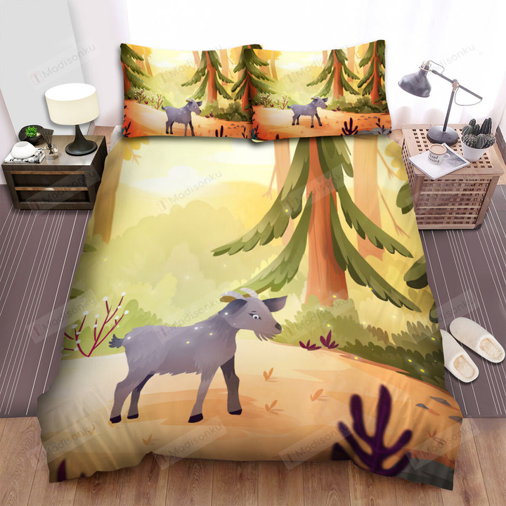 The Creature - The Grey Goat Walking Alone Art Bed Sheets Spread Duvet Cover Bedding Sets