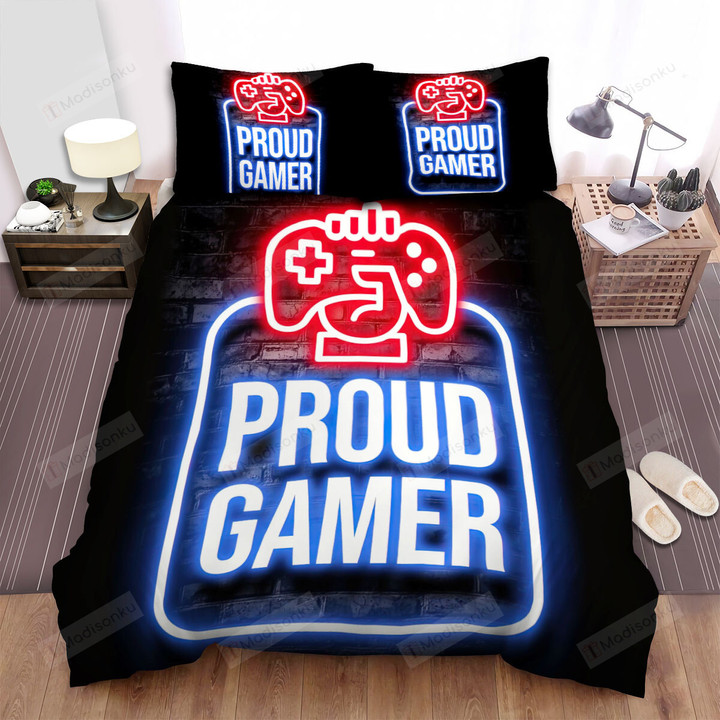 Gaming Gamer Quotes Proud Gamer Bed Sheets Spread Comforter Duvet Cover Bedding Sets