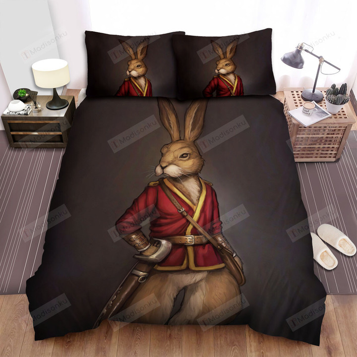 The Rabbit Soldier Portrait Bed Sheets Spread Duvet Cover Bedding Sets