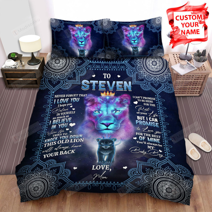Personalized To My Son Never Forget That I Love You To My Son Gift Lion Great Customized Bed Sheets Spread Duvet Cover Bedding Sets