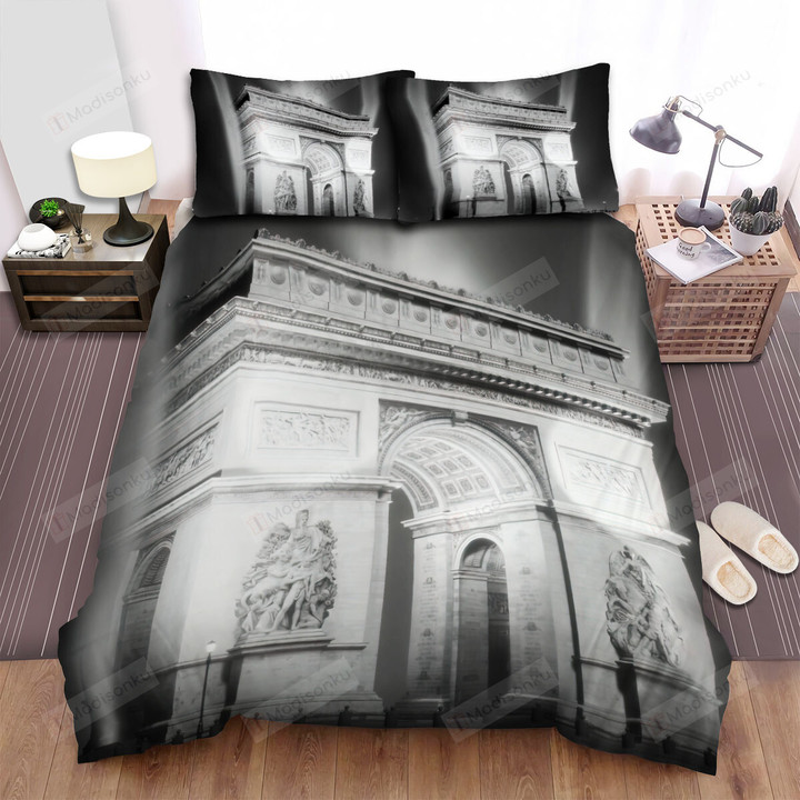 Arc De Triomphe Black And White Bed Sheets Spread Comforter Duvet Cover Bedding Sets