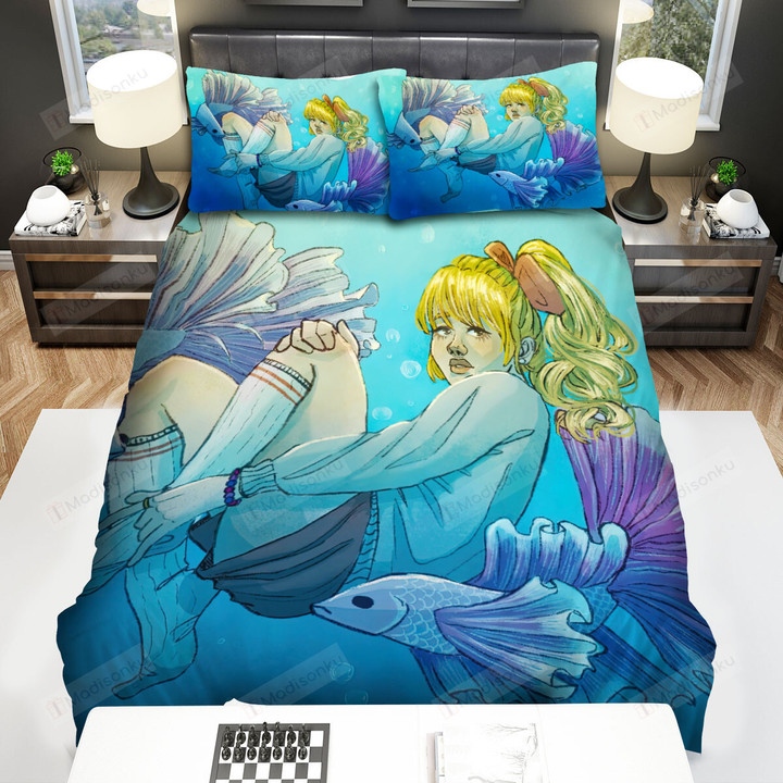 Diving Among The Betta Art Bed Sheets Spread Duvet Cover Bedding Sets