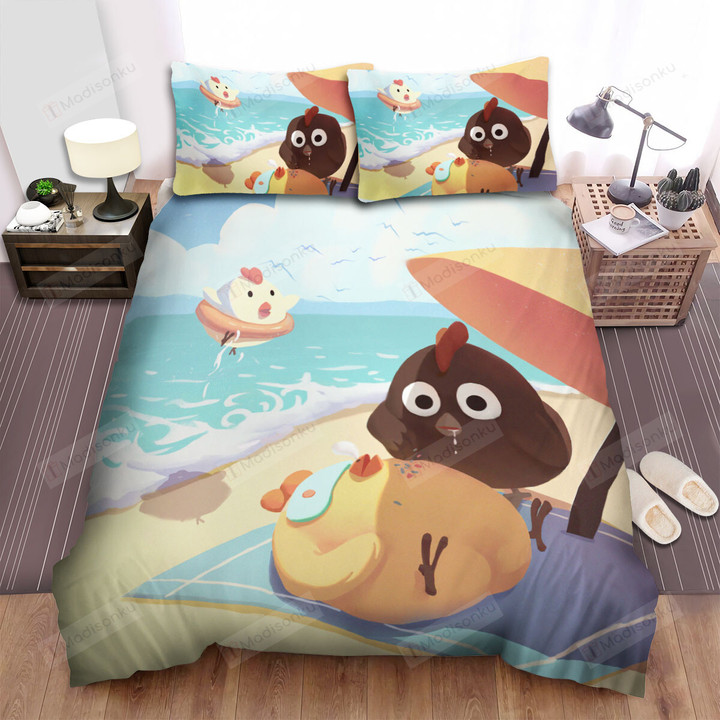 The Chicken Sleeping Under The Umbrella Bed Sheets Spread Duvet Cover Bedding Sets