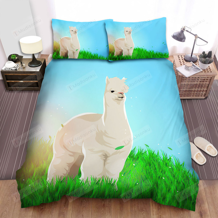 The Wild Animal - The Alpaca In The Grass Bed Sheets Spread Duvet Cover Bedding Sets