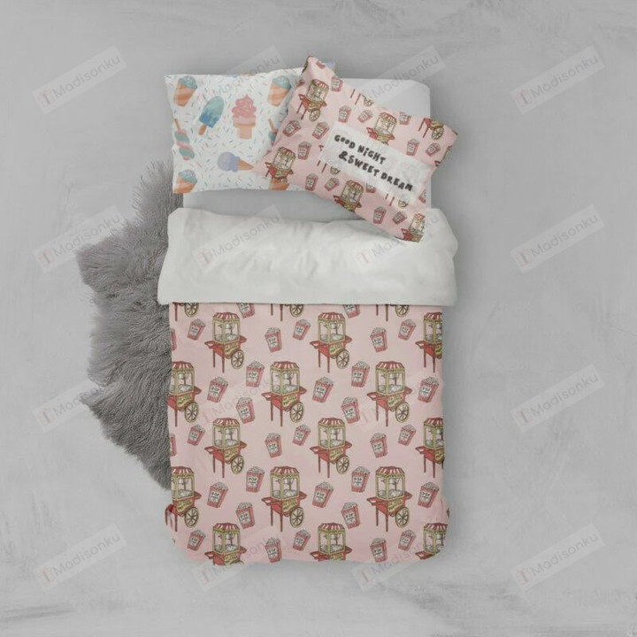 Pink Popcorn Bedding Set (Duvet Cover & Pillow Cases)