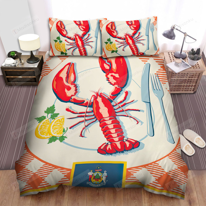 Maine Lobster Bed Sheets Spread Comforter Duvet Cover Bedding Sets