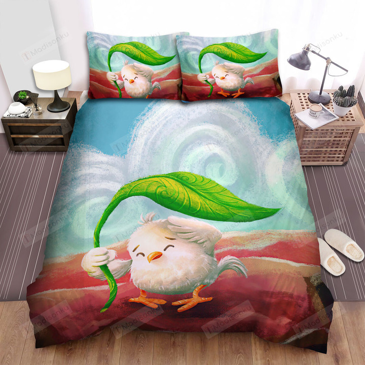 The Creature - The Chicken Using The Leaf Umbrella Bed Sheets Spread Duvet Cover Bedding Sets