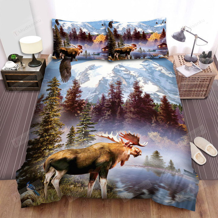 The Moose And Other Animals Bed Sheets Spread Duvet Cover Bedding Sets