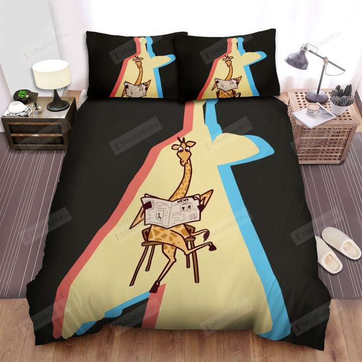 The Wild Creature - The Giraffe Reading The News Bed Sheets Spread Duvet Cover Bedding Sets
