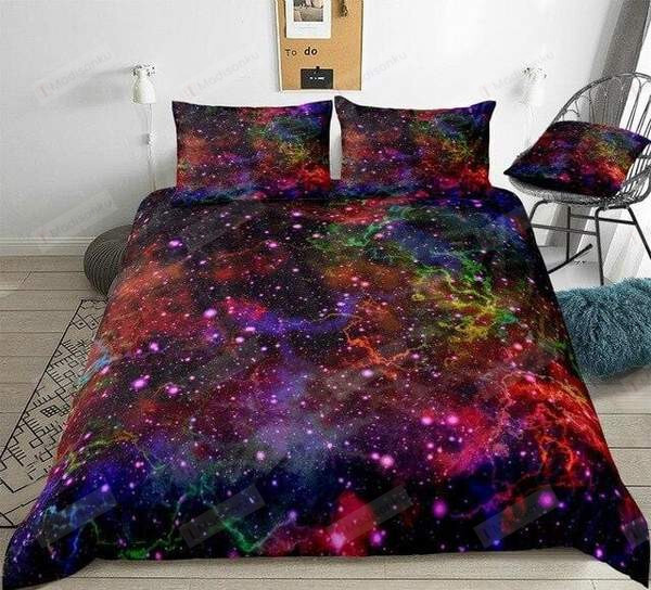 Multicolor Outer Space Cotton Bed Sheets Spread Comforter Duvet Cover Bedding Sets