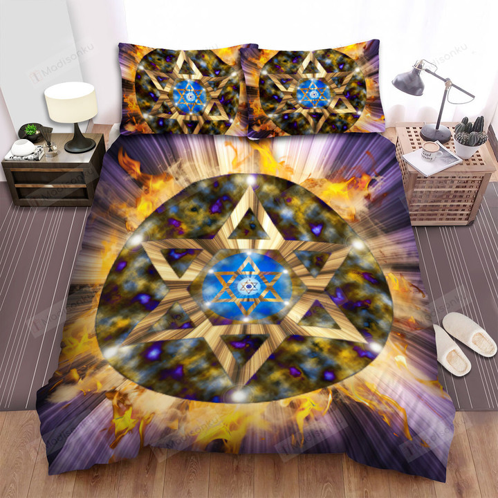 Judaism Star Of David Fire Bed Sheets Spread Comforter Duvet Cover Bedding Sets