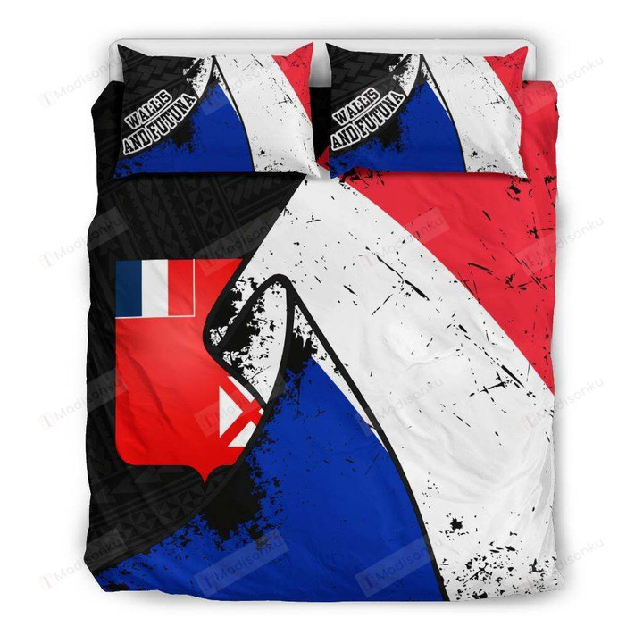 Wallis and Futuna Special Grunge Flag Cotton Bed Sheets Spread Comforter Duvet Cover Bedding Sets
