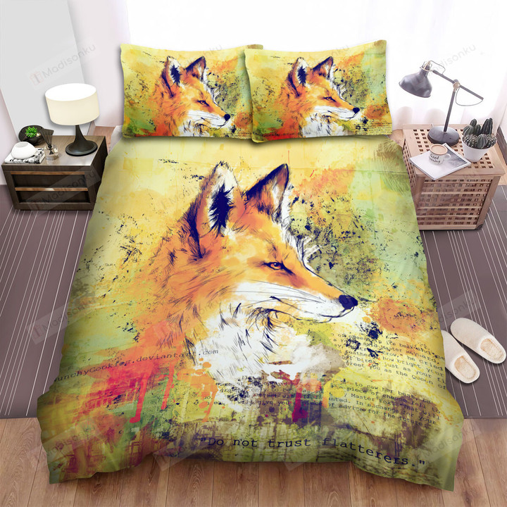The Wild Animal - The Fox And The Quotes Bed Sheets Spread Duvet Cover Bedding Sets