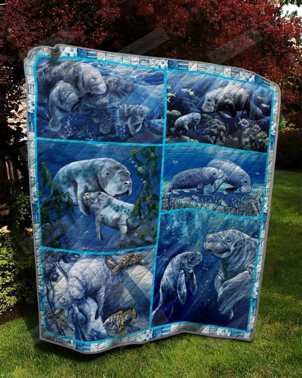 Manatees Quilt Blanket Great Customized Gifts For Birthday Christmas Thanksgiving Perfect Gifts For Manatees Lover