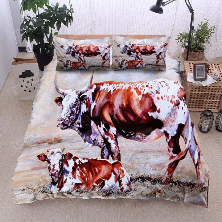 Cattle Cotton Bed Sheets Spread Comforter Duvet Cover Bedding Sets