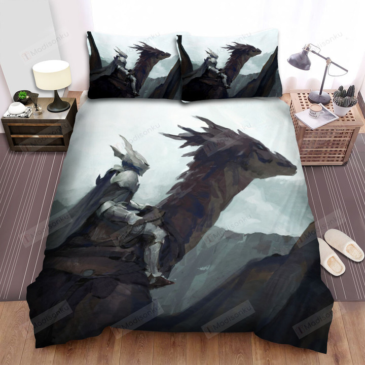 The Dragon Rider Knight Art Painting Bed Sheets Spread Duvet Cover Bedding Sets