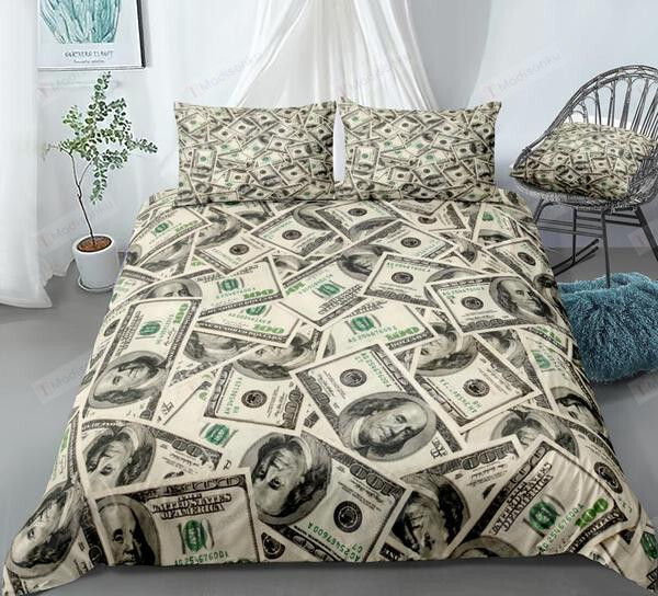 Money Cotton Bed Sheets Spread Comforter Duvet Cover Bedding Sets