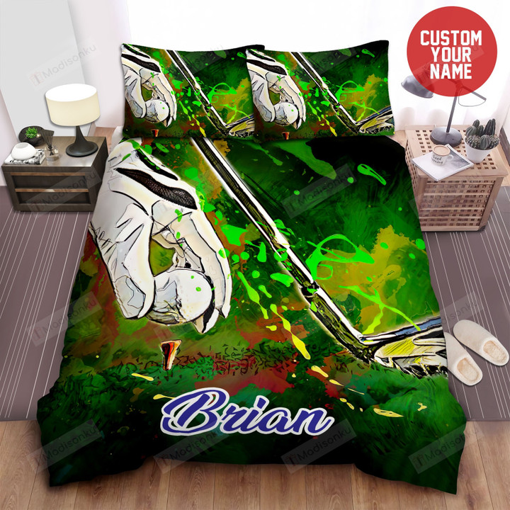 Golf Art Custom Name Duvet Cover Bedding Set
