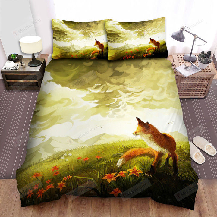 The Wildlife - The Fox Watching The Scenery Bed Sheets Spread Duvet Cover Bedding Sets