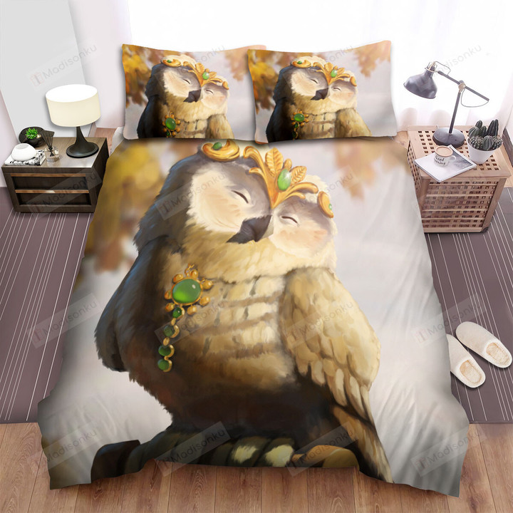 The Wild Bird - The Jewelry Owl Smiling Art Bed Sheets Spread Duvet Cover Bedding Sets