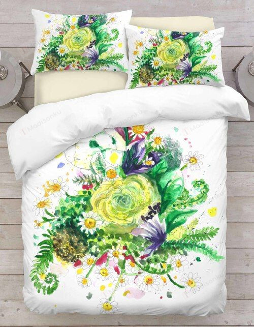 Floral Painting 3D Cotton Bed Sheets Spread Comforter Duvet Cover Bedding Sets