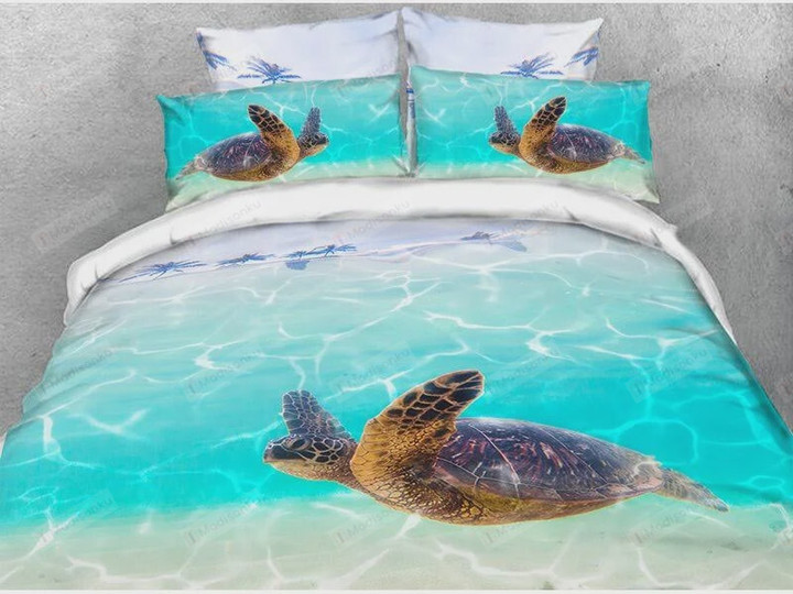 Sea Turtle and Sea Soft Warm Cotton Bed Sheets Spread Comforter Duvet Cover Bedding Sets