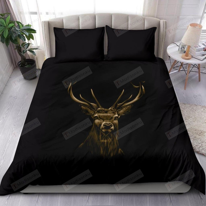 Deer Black Bed Sheets Duvet Cover Bedding Sets