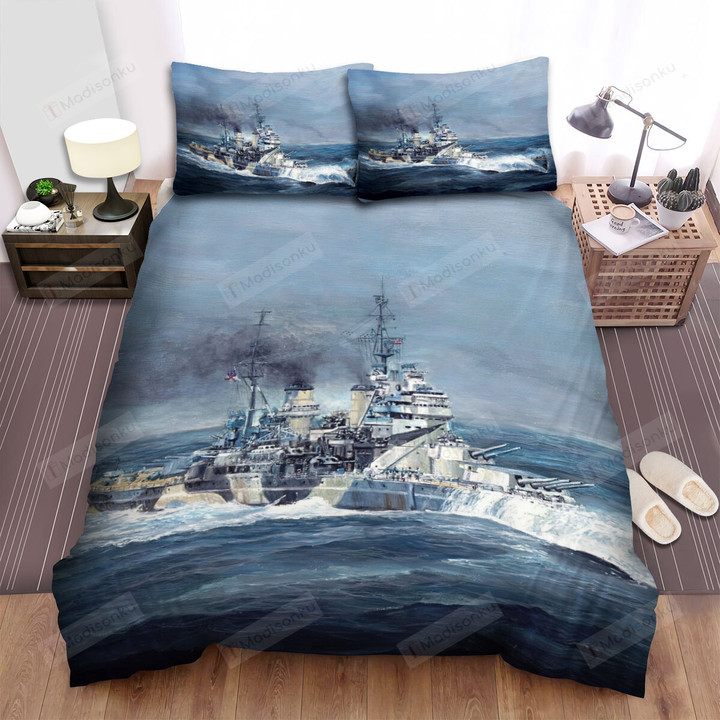 Military Weapon Ww2, Hms Howe In 1940 Bed Sheets Spread Duvet Cover Bedding Sets