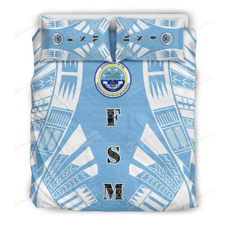 Federated States of Micronesia Polynesian Tattoo Flag Cotton Bed Sheets Spread Comforter Duvet Cover Bedding Sets