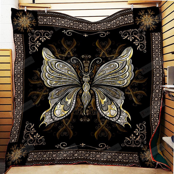 Butterfly Pattern Quilt Blanket Great Customized Blanket Gifts For Birthday Christmas Thanksgiving