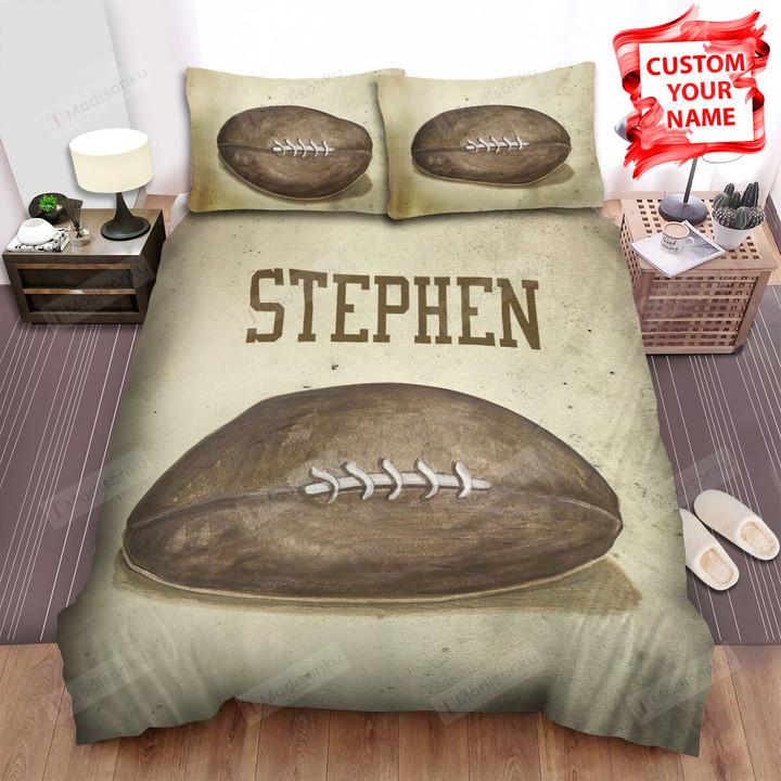 Rugby Ball Vintage Bed Sheets Spread Comforter Duvet Cover Bedding Sets