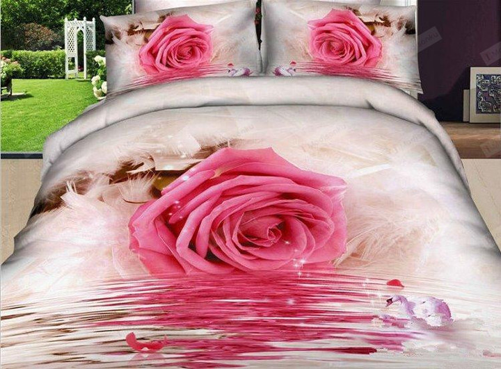 Pink Rose Classy Duvet Cover Bedding Set