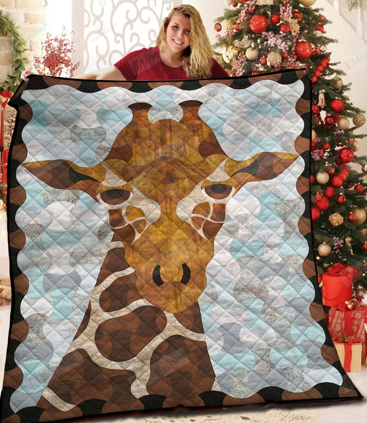 Giraffe Portrait Quilt Blanket Great Customized Blanket Gifts For Birthday Christmas Thanksgiving
