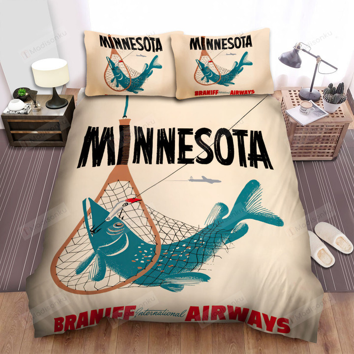 Minnesota Catching Fish Bed Sheets Spread Comforter Duvet Cover Bedding Sets