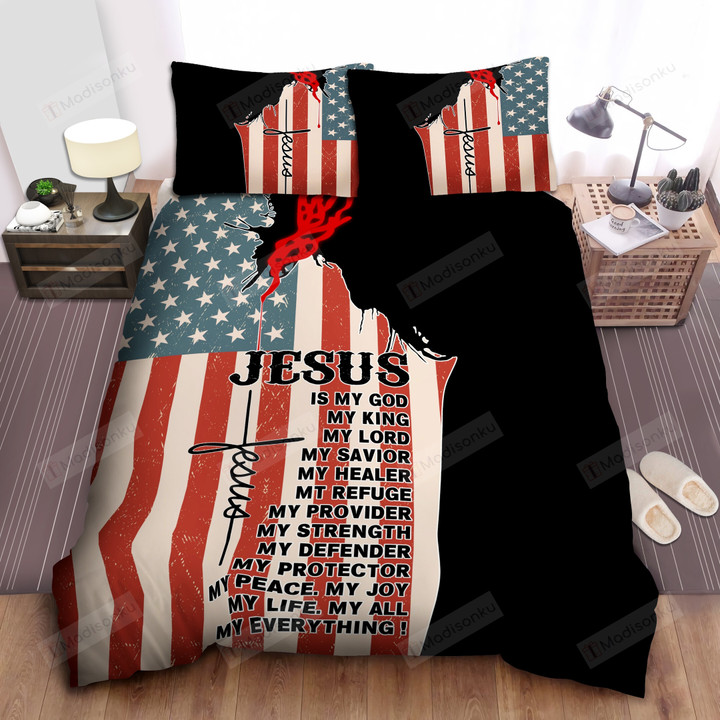 Jesus Is My God My King My Lord Cotton Bed Sheets Spread Comforter Duvet Cover Bedding Sets