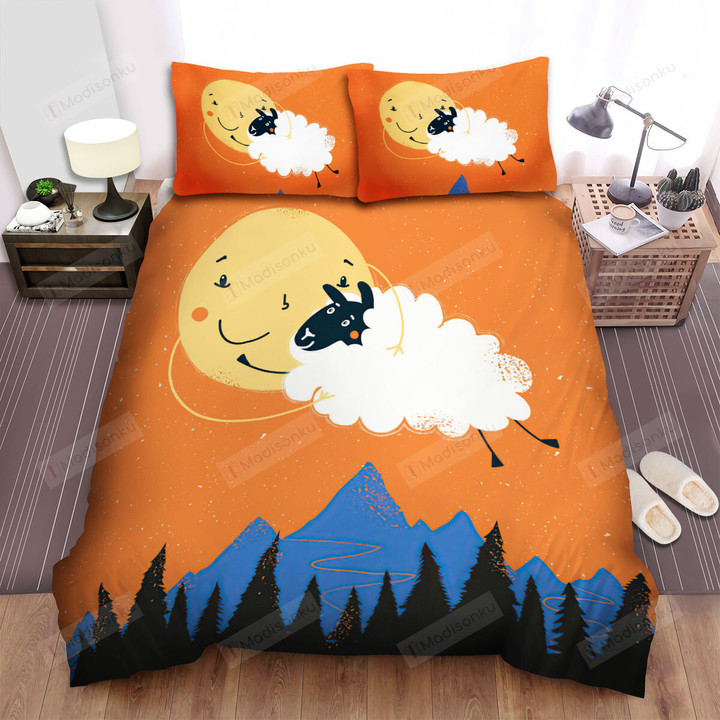 The Farm Animal - The Sheep And The Sun Bed Sheets Spread Duvet Cover Bedding Sets