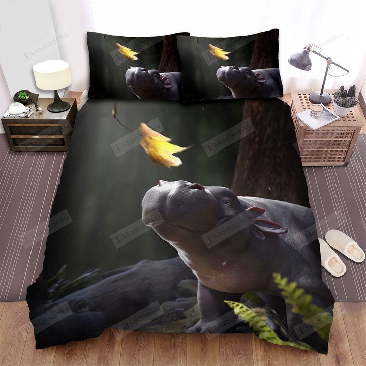 The Hippo Watching A Falling Leaf Bed Sheets Spread Duvet Cover Bedding Sets