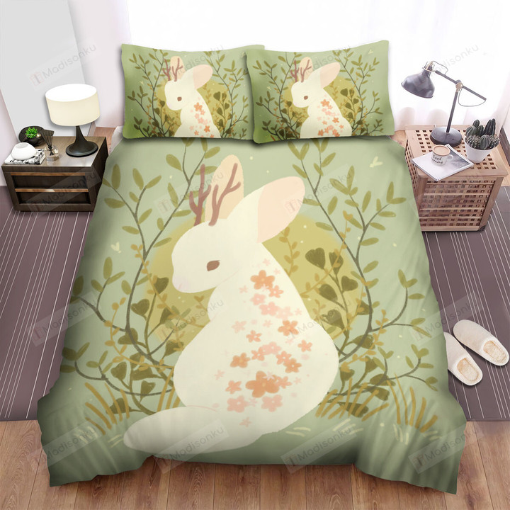 The Wild Animal - The White Rabbit Has Horns Bed Sheets Spread Duvet Cover Bedding Sets