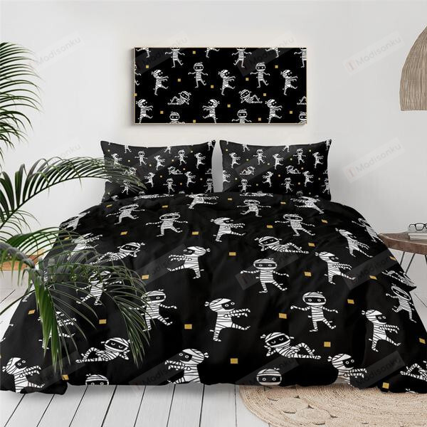 Cute Mummy Cotton Bed Sheets Spread Comforter Duvet Cover Bedding Sets