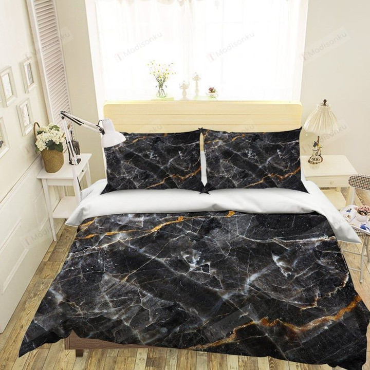 Marble Cotton Bed Sheets Spread Comforter Duvet Cover Bedding Sets