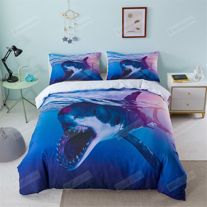 Ferocious Shark Bed Sheets Spread Duvet Cover Bedding Sets