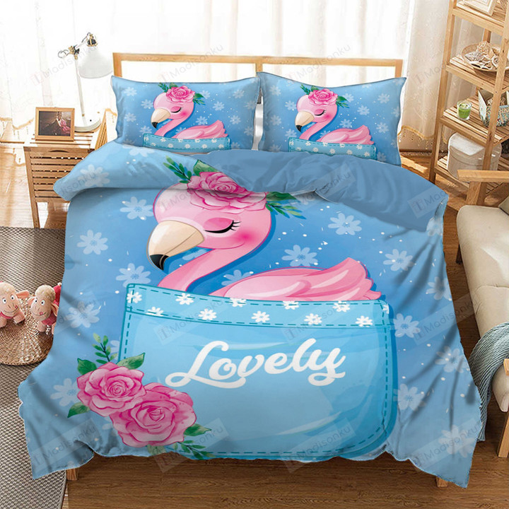 Flamingo Cotton Bed Sheets Spread Comforter Duvet Cover Bedding Sets