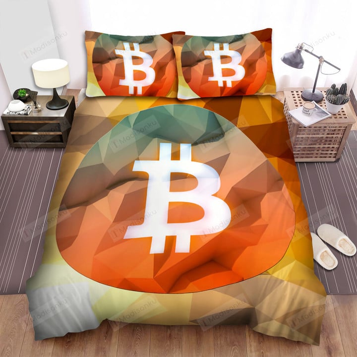 Polygon Bitcoin Logo Illustration Bed Sheets Spread Duvet Cover Bedding Sets