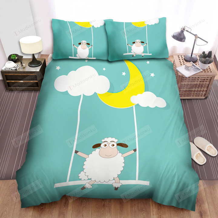The Farm Animal - The Sheep On The Swing Bed Sheets Spread Duvet Cover Bedding Sets