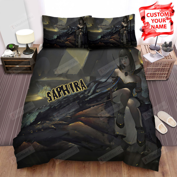 Personalized Dragon & Witch Bed Sheets Spread Duvet Cover Bedding Sets