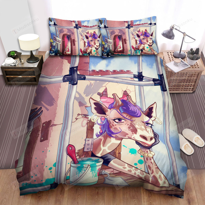 The Wild Creature - The Giraffe Builder Bed Sheets Spread Duvet Cover Bedding Sets