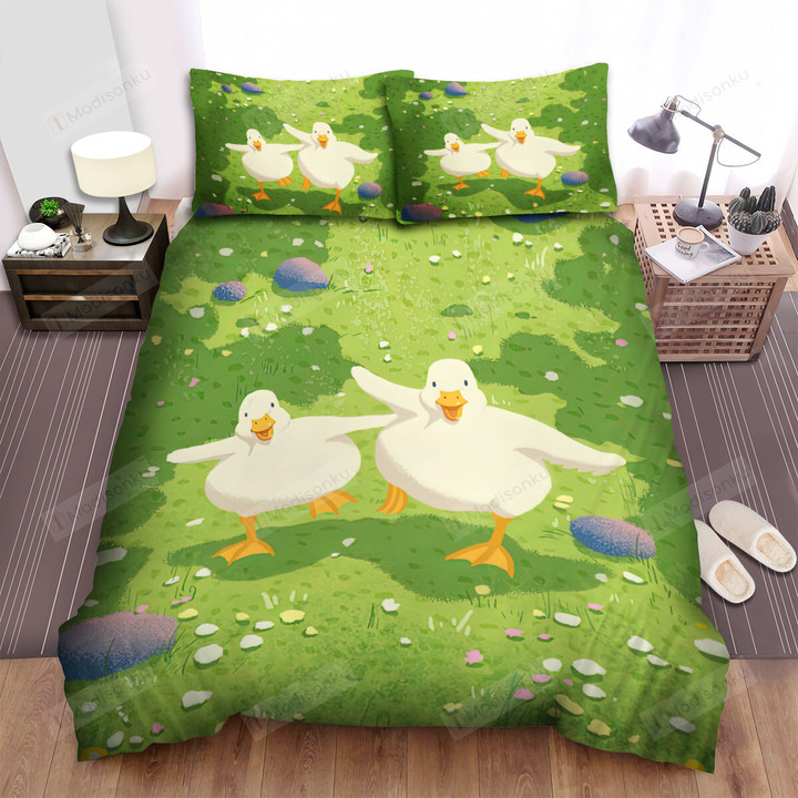The Farm Animal - The Duck Running Quickly Bed Sheets Spread Duvet Cover Bedding Sets