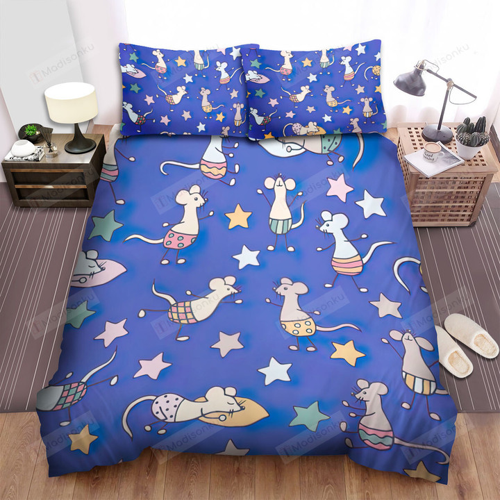 The Wild Creature - The Mouse Dancing Among Stars Bed Sheets Spread Duvet Cover Bedding Sets